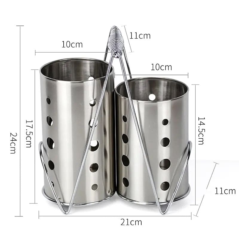 Double Cutlery Drain Rack, Double Handle Chopstick Spoon Rack, Stainless Steel Kitchen Cutlery Box, Spoons Forks Knife Utensils Organizer, Kitchen Storage Tube Barrel Tableware Rack, Caddy Cutlery Utensil Holder Double Cutlery Drain Rack, Double Handle Chopstick Spoon Rack, Stainless Steel Kitchen Cutlery Box, Spoons Forks Knife Utensils Organizer, Kitchen Storage Tube Barrel Tableware Rack, Caddy Cutlery Utensil Holder